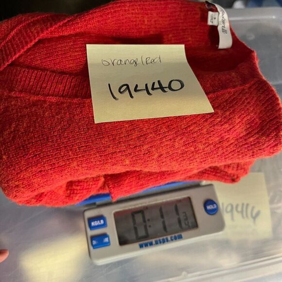 Madewell Asherton Henley Sweater Red Long Sleeve Loose Fit Knit Pullover SMALL - Picture 12 of 12